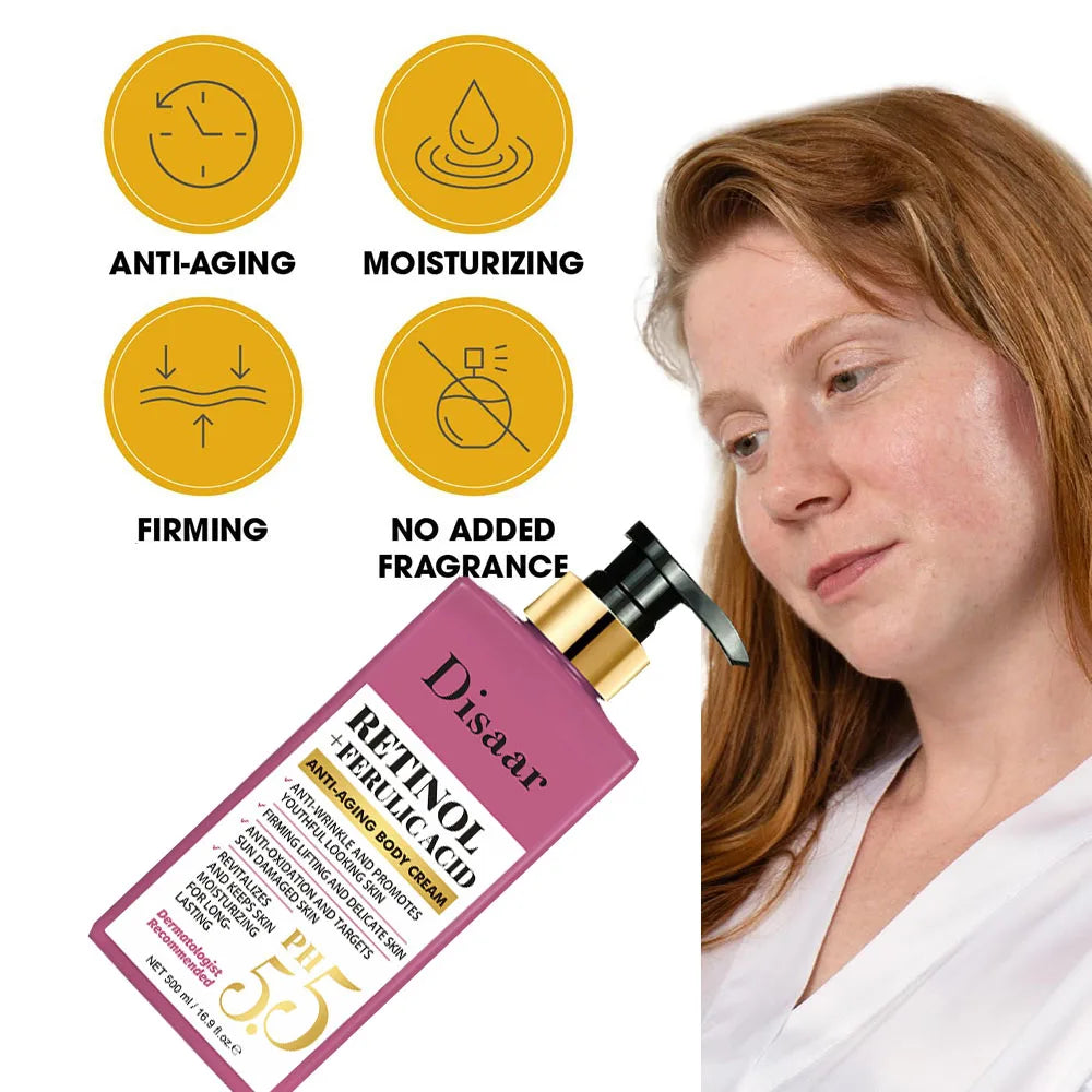 PH 5.5 Retinol Body Lotion Firming Moisturizer Wrinkle Cream Boosts Skin Firmness For Face, Body, Dry Skin Improves Elasticity