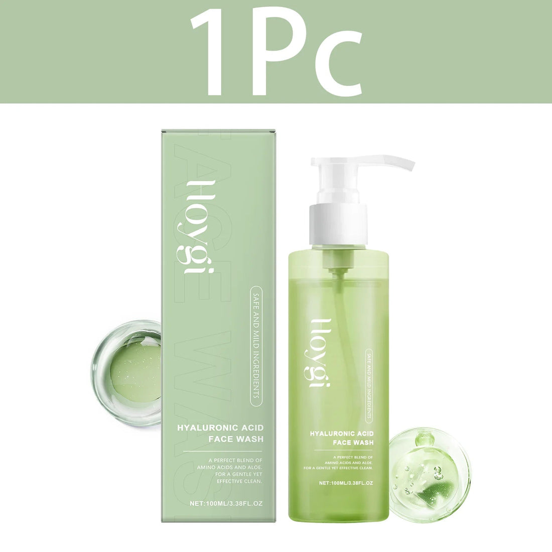 HOYGI Hyaluronic Acid Cleanser Anti Acne Oil Control Blackhead Remover Skin Cleansing Gel Brightening Pore Cleaning Face Wash Halalzen