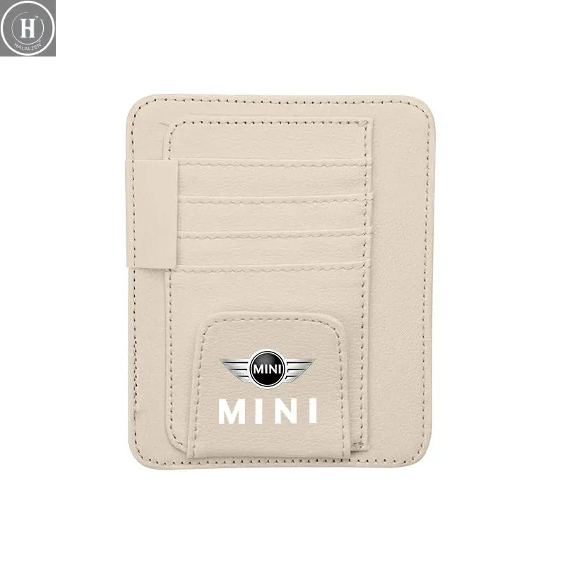 Car Sun Visor Glasses Storage Bag Card Ticket Holder Multi-pocket For Mini Cooper JCW Works R56 R50 F54 F55 F56 F57 F60 R52 R53 HALALZEN