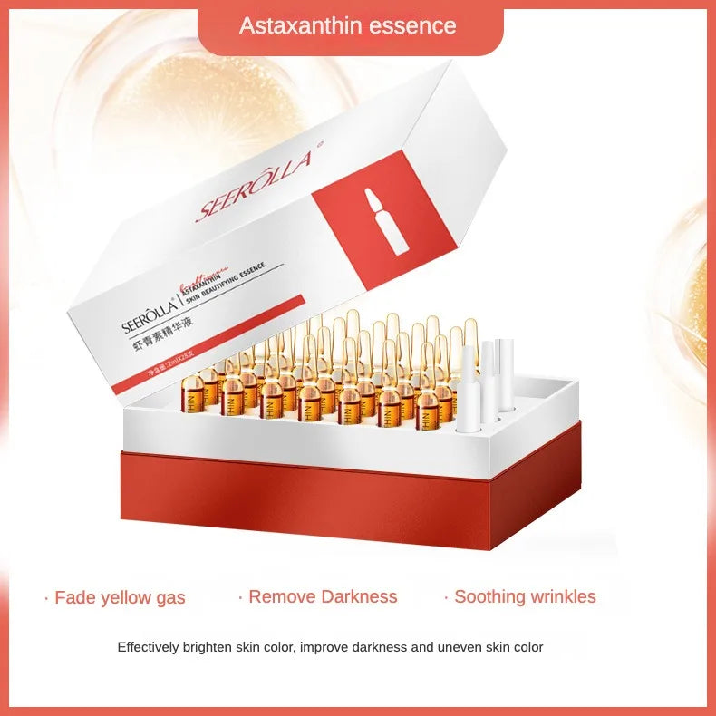 Astaxanthin Anti Wrinkle Facial Ampoules Sets Remove Dark Spots Melanin Brighten Shrink Pores Moisturizing Fade Fine Lines 28pcs Halalzen