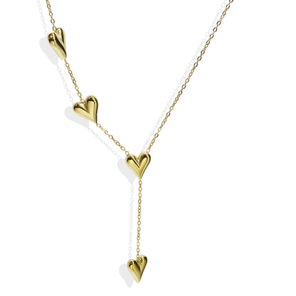 Lxalry 18K Gold-Plated Heart Necklace, Recycled Steel, Minimalist, Hypoallergenic, Ocean-Safe, Everyday Elegance Glow