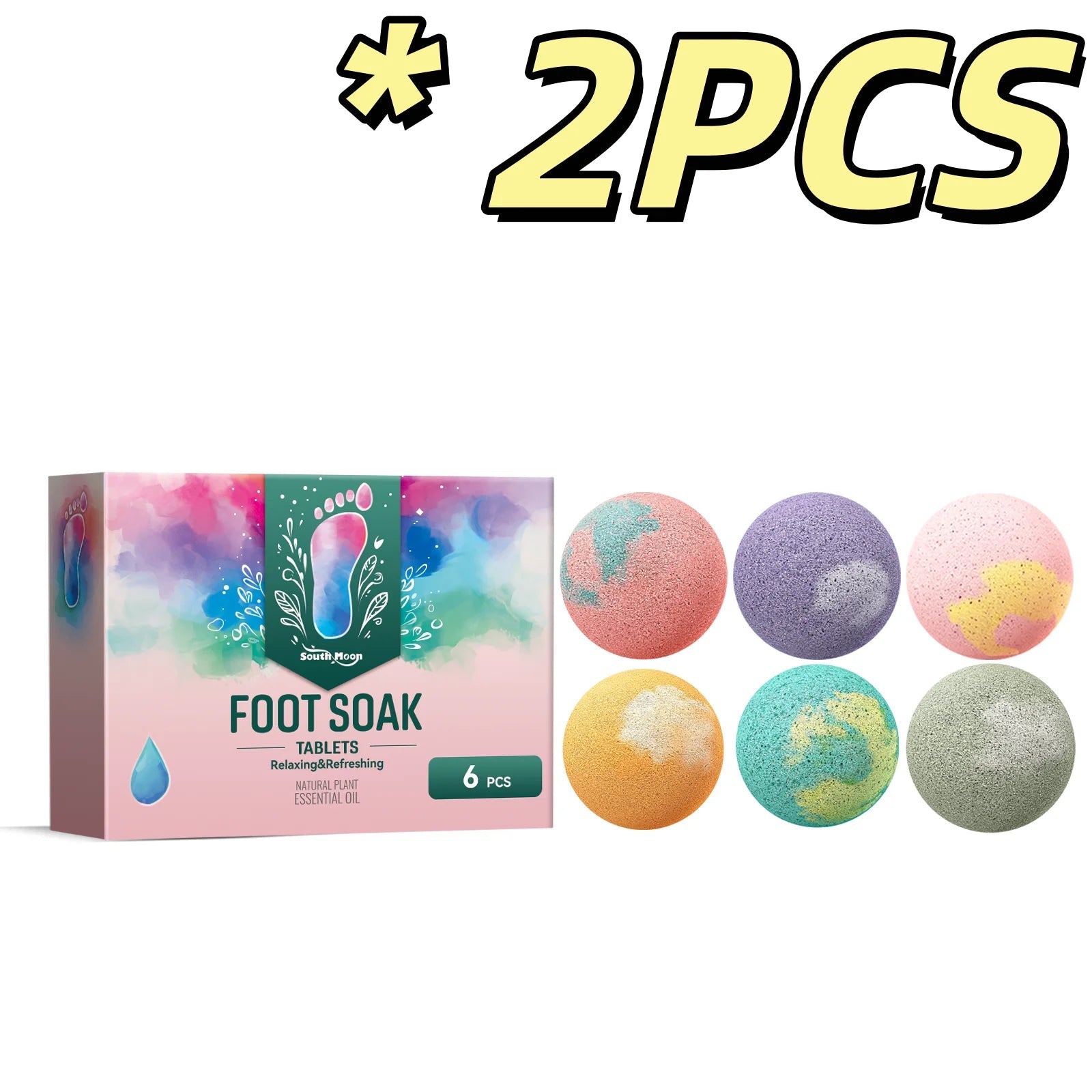South Moon Foot Soak Tablet Relieve Fatigue Warmth Foot Soaking Promote Circulation Soften Cuticle Herbal Extract Feet Bath Ball Halalzen