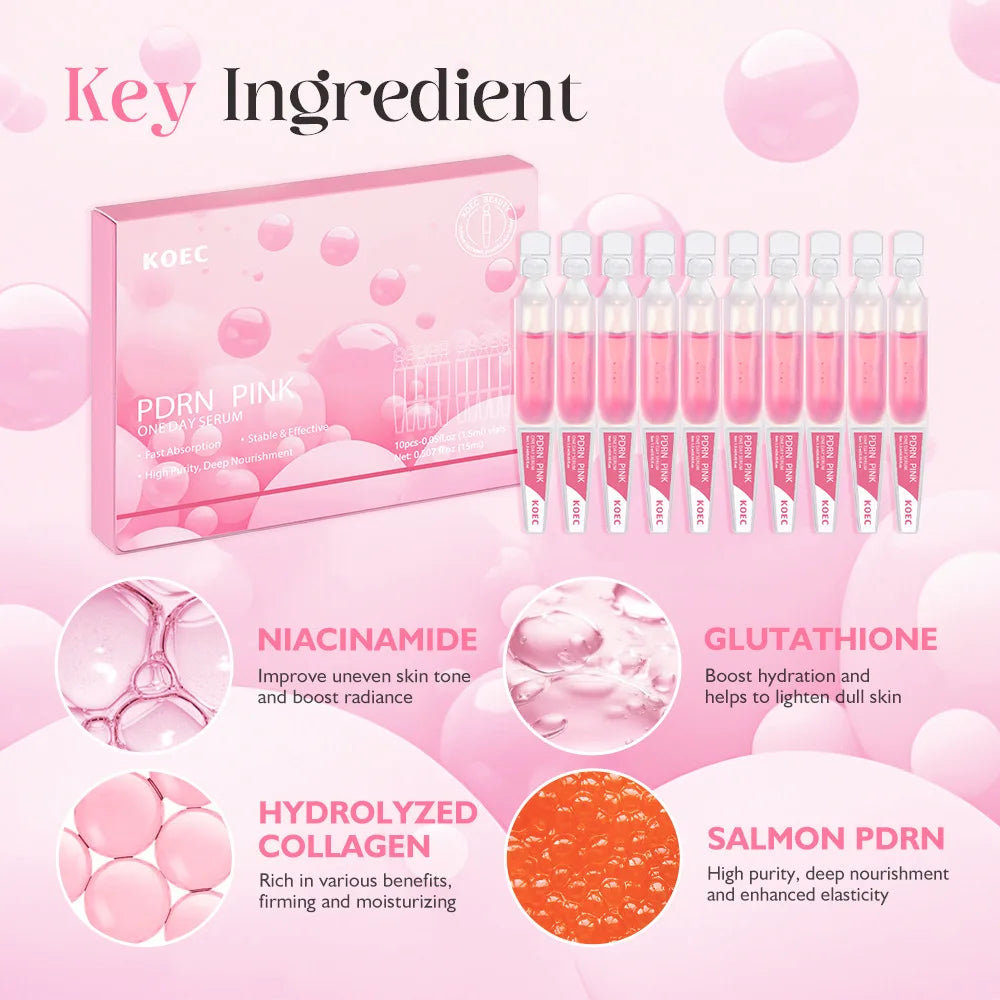 PDRN PINK ONE DAY Collagen Serum Revitalize Dull Complexion Boost Skin Radiance Hydrating Moisturizing Korean Skincare Essence