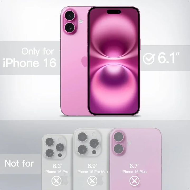 h Matte Case for iPhone 16 6.1Inch Shockproof Military Grade Drop Protection Frosted Translucent Back Phone Cover AntiFingerpri