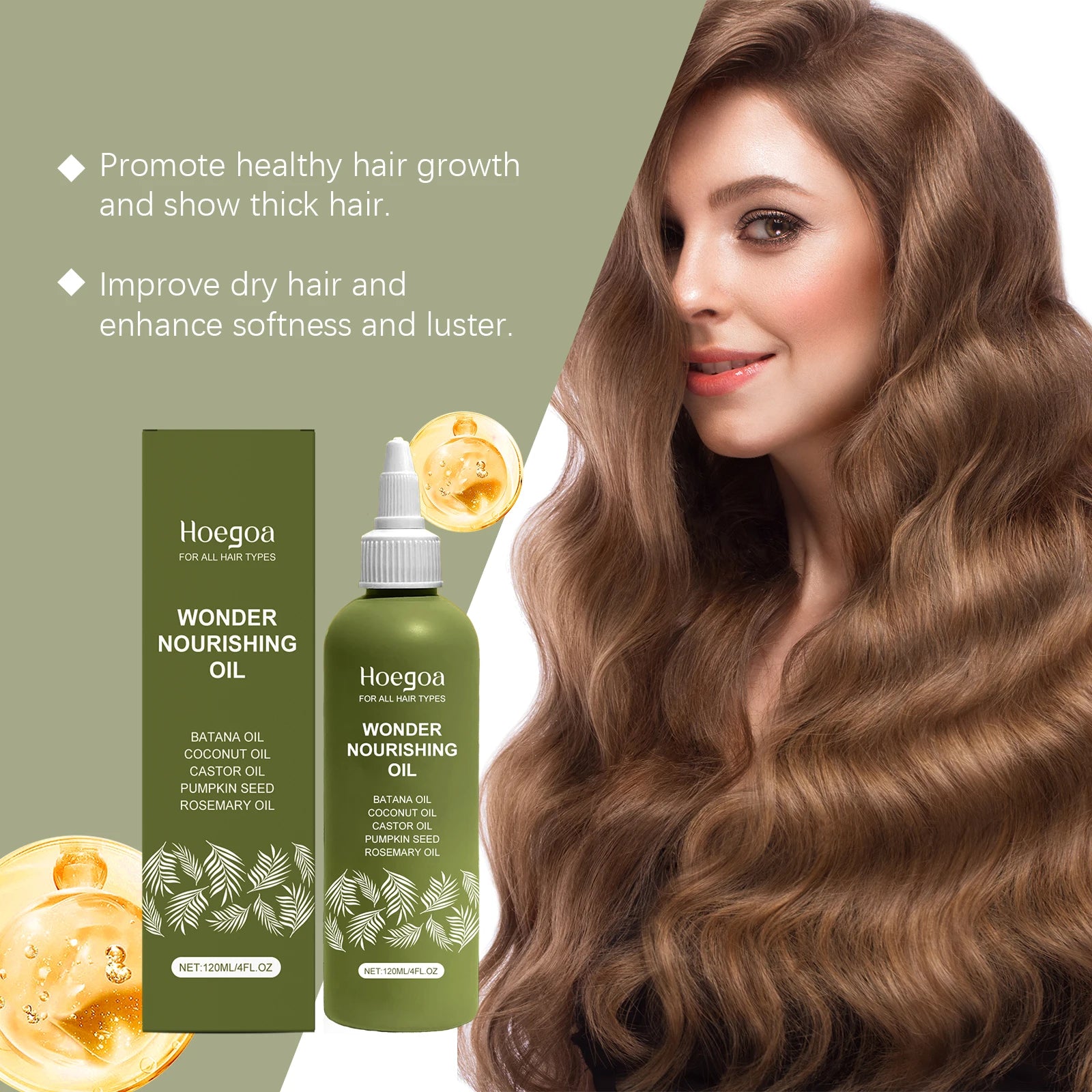 Batana Dense Hair Oil Hair Growth Prevent Hair Loss Repair Split Ends Damgaed Dry Soothing Scalp Strengthen Hair Regrowth Serum