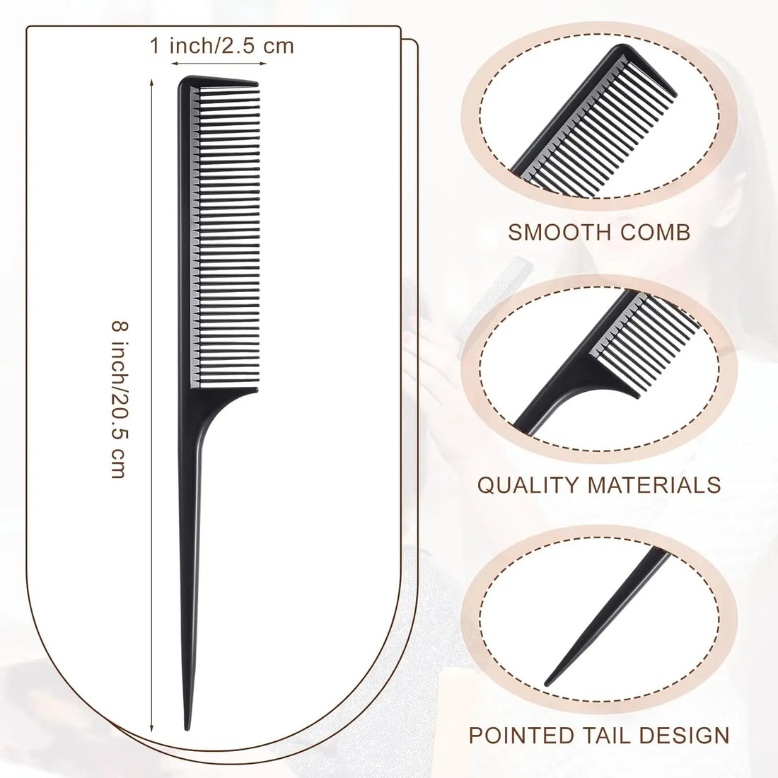 Wholesale 60 Pcs Rat Tail Comb Bulk Hair Styling Comb Plastic Anti Static Heat Resistant Tail Combfor Braiding Hair