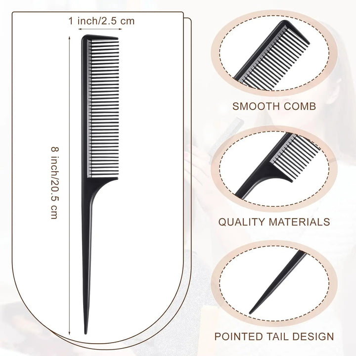 Wholesale 60 Pcs Rat Tail Comb Bulk Hair Styling Comb Plastic Anti Static Heat Resistant Tail Combfor Braiding Hair