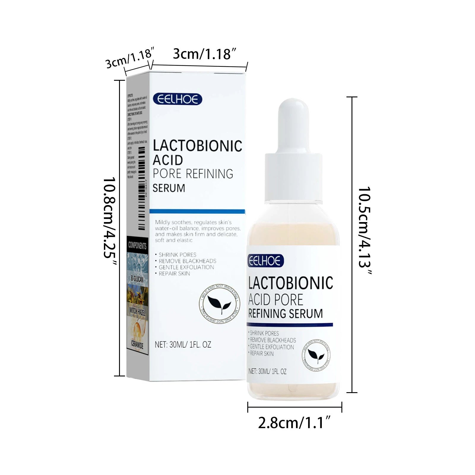Lactobionic Acid Face Serum Pore Shrink Hyaluronic Acid Moisturizing Nourishing Firming Brighten Beauty Korean Cosmetics