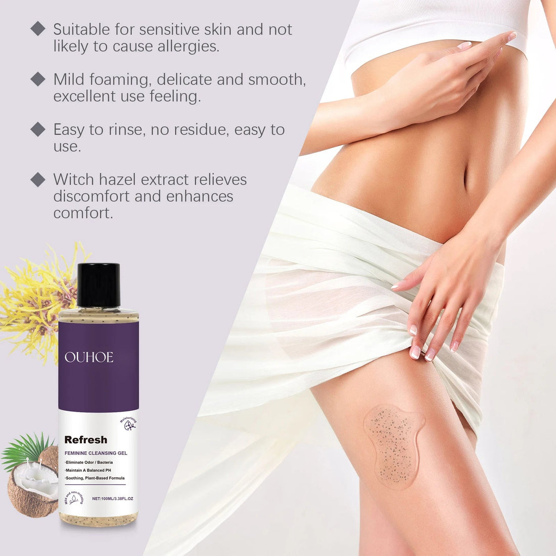 Feminine Wash Gel PH Balanced Long Lasting Moisturizing for Private Part Refreshing Cleansing Prevent Dryness Woman Healthy Care Halalzen