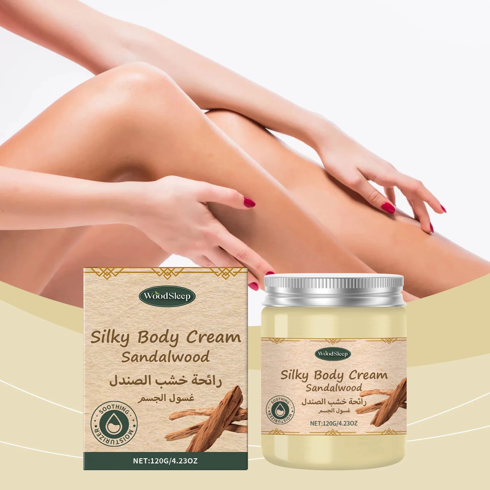 Sandalwood Body Cream Long Lasting Moisturizing Soothing Dryness Brighting Skin Body Lotion Hydrating Smoothing Soft Skin Care