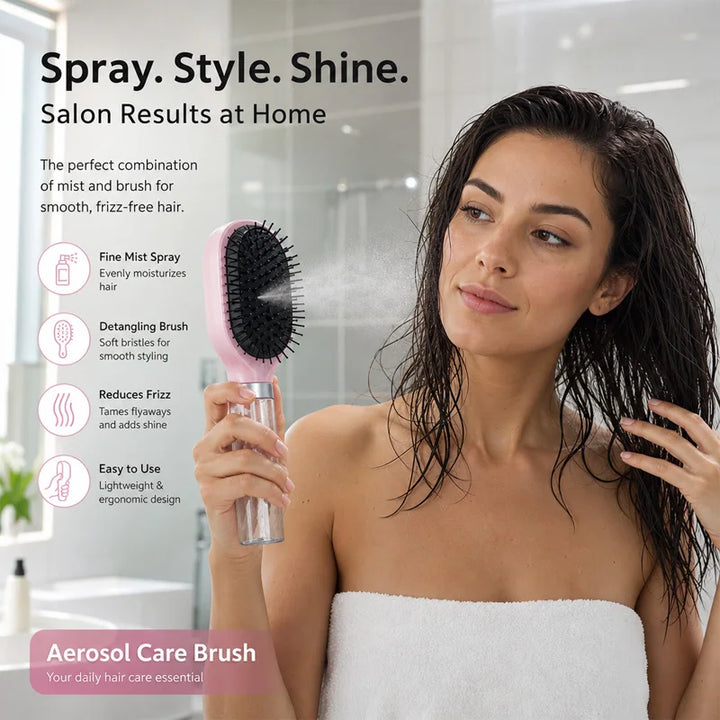 4Pcs Hair Brush Set With Spray Bottle Air Cushion Massage Comb Detangling Hollow Curly Hair Styling Brushes Salon Hairdressing Tools For Women