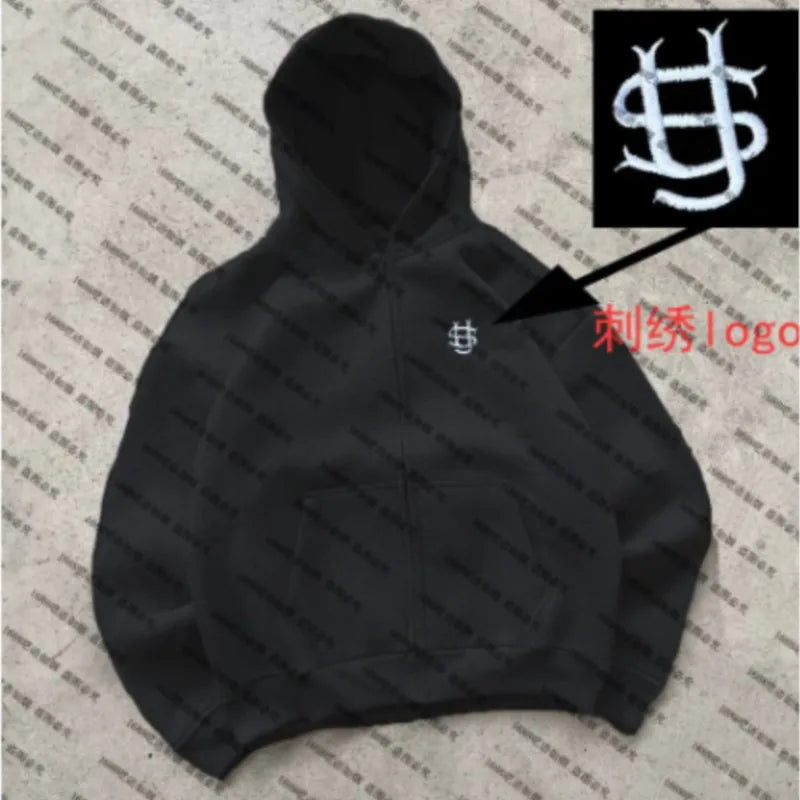 Letter Embroidered Casual Zipper Hoodie 2025 New Popular Y2K Men's and Women's Hip Hop Street Hoodie