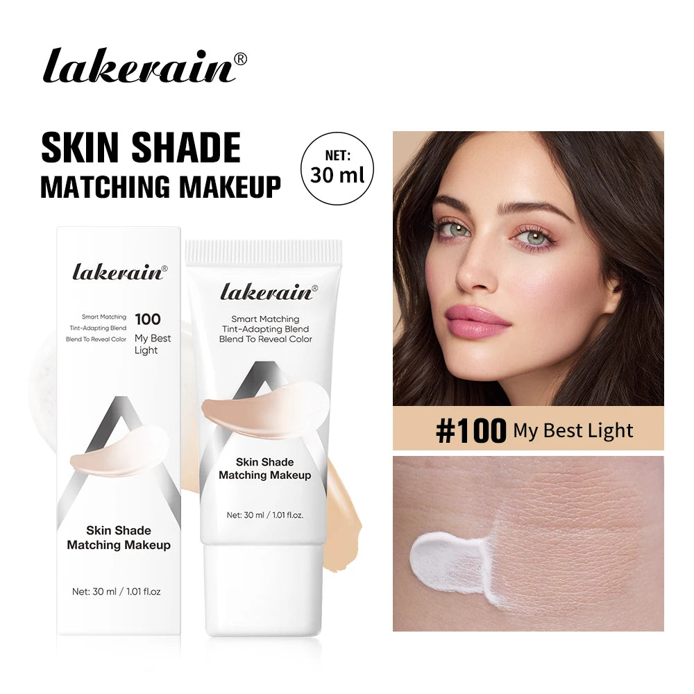 Lakerain Color Changing Liquid Foundation Brightening Moisturizing Skin SPF 15 Sunscreen Natural Even Skin Tone Slight Concealer