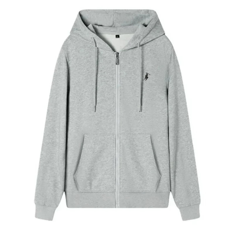 The new autumn and winter casual men's sportswear, fashionable outdoor jogging fitness zipper hoodie and warm sweatshirt