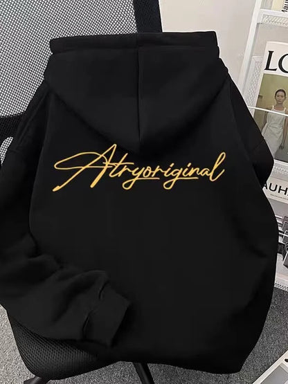 Autumn High Street Letter Printed Oversized Hoodies Man Harajuku Fashion Streetwear Pullover Hoody 2025 Y2K Hooded Sweatshirts
