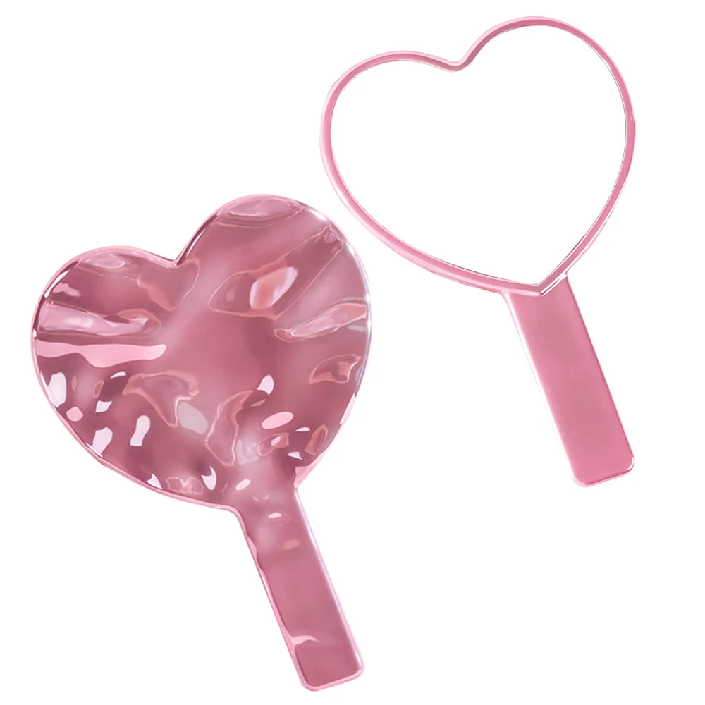 1pc Handheld Makeup Mirror Electroplate Mirror Portable Eyelash Extension Tool For Women Face Mirrors Beauty Accessories Halalzen