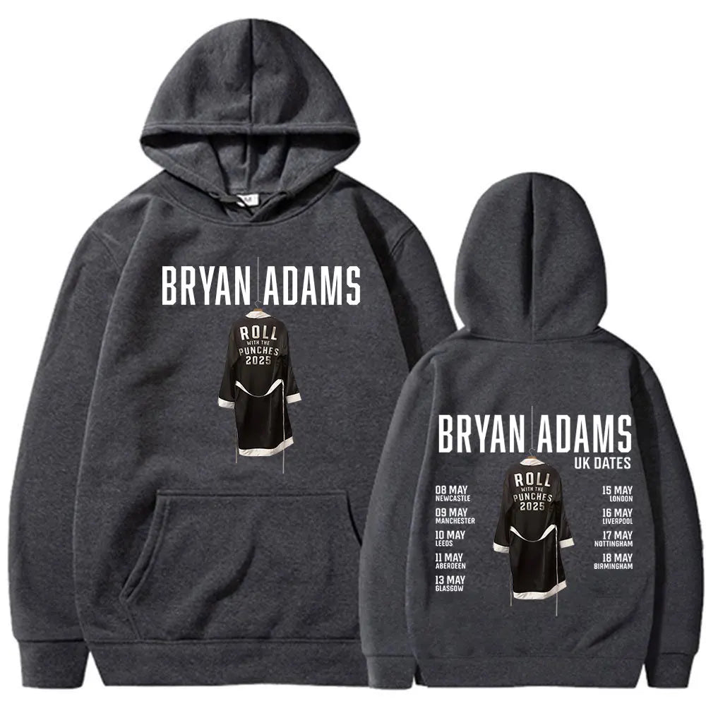 BRYAN ADAMS ROLL WITH THE PUNCHES TOUR 2025 Hoodies Men's Women Clothing Fashion Hip Hop Sweatshirts Oversized Pullovers Hoodie