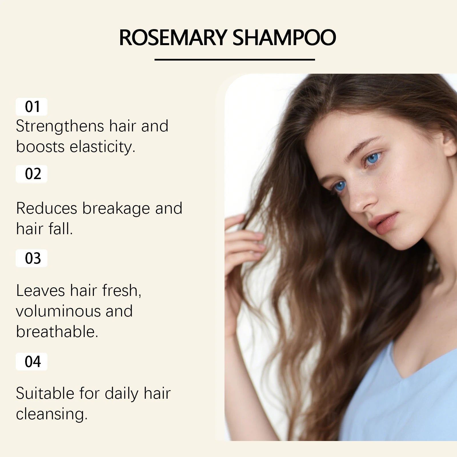 Rosemary Shampoo Amino Acid Volumizing For Oily Hair Scalp Care Thickening Frizz Control Shine Moisturizing Free Men Women