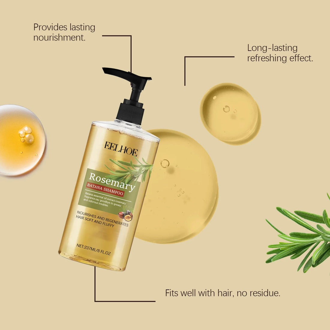 Batana Rosemary Essential Oil Shampoo Hair Growth Shampoo for Thinning Hair & Hair Loss Strengthens & Volumizes for Men & Women