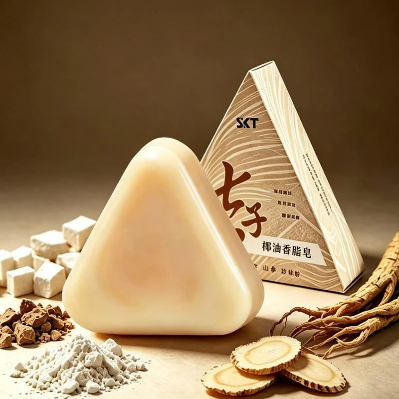 Coconut Oil Compound Herbal Handmade Soap 100g Natural Plant Extract Multifunctional Cleaning Triangle Soap Mild Non-irritating