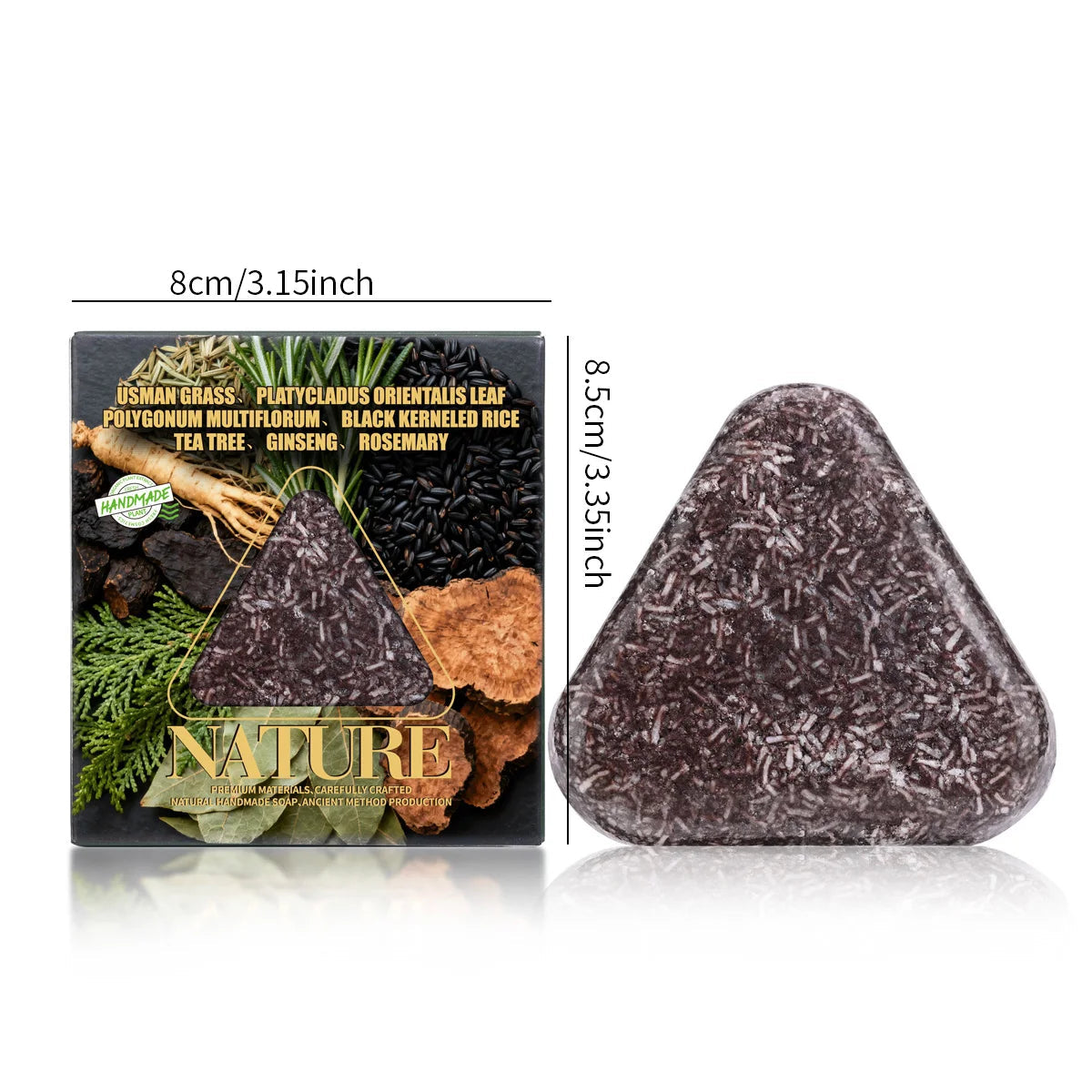 120g Polygonum multiflorum Usman grass shampoo soap shampoo soap Oil control solid shampoo soap Halalzen