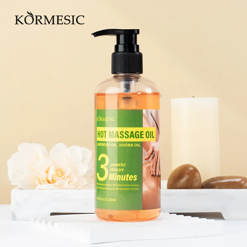 230ml Body Massage Essential Oil, Containing Glycerin, Lavender Extract, Caffeine, and Other Ingredients, Warming Massage Oil He