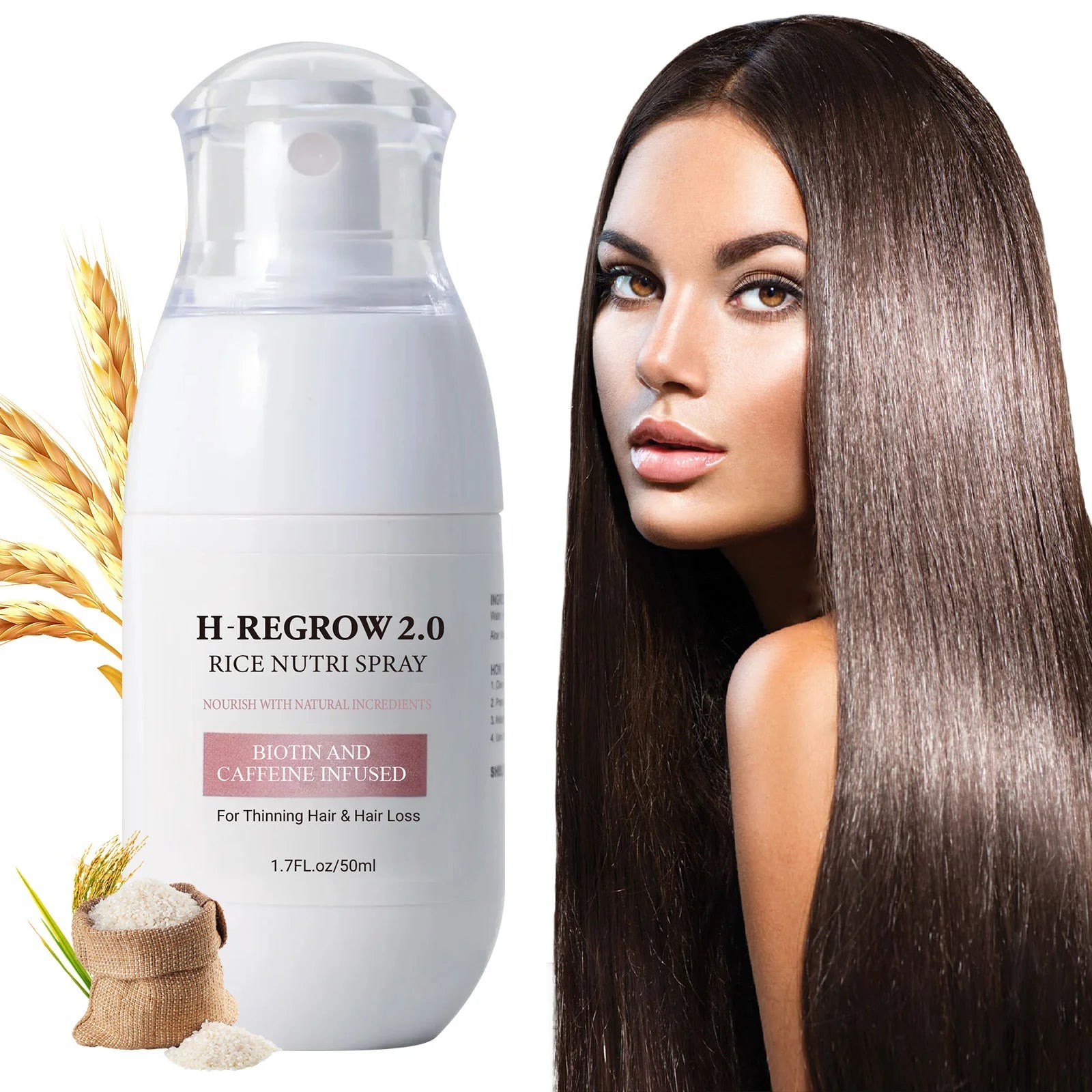 Hair Spray Rice Water Strong Hair Follicle Root Thick Loss Prevention Nourishing Soften Hair Helper Care Spray For Thinning Hair Halalzen