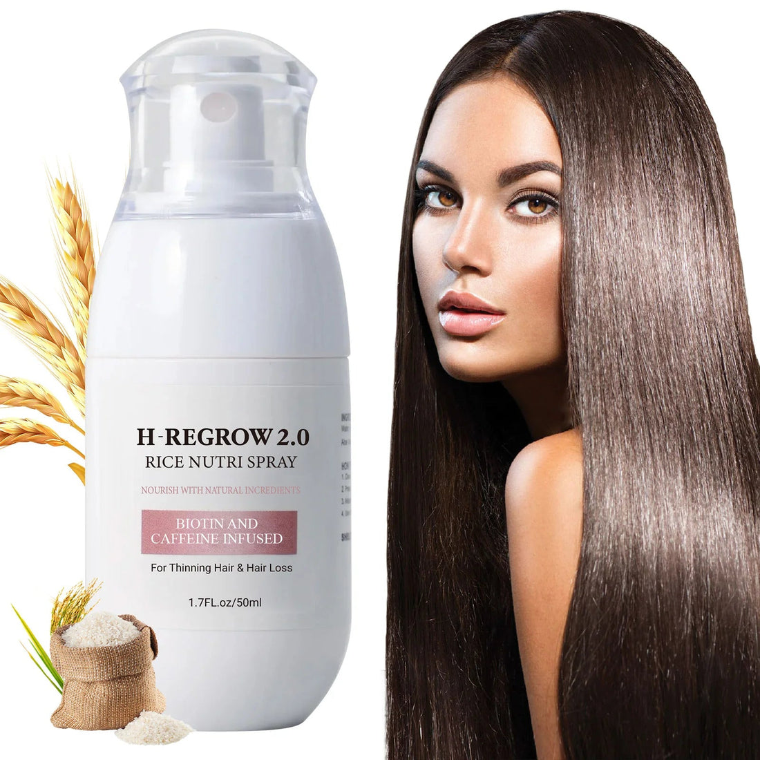 Hair Spray Rice Water Strong Hair Follicle Root Thick Loss Prevention Nourishing Soften Hair Helper Care Spray For Thinning Hair Halalzen