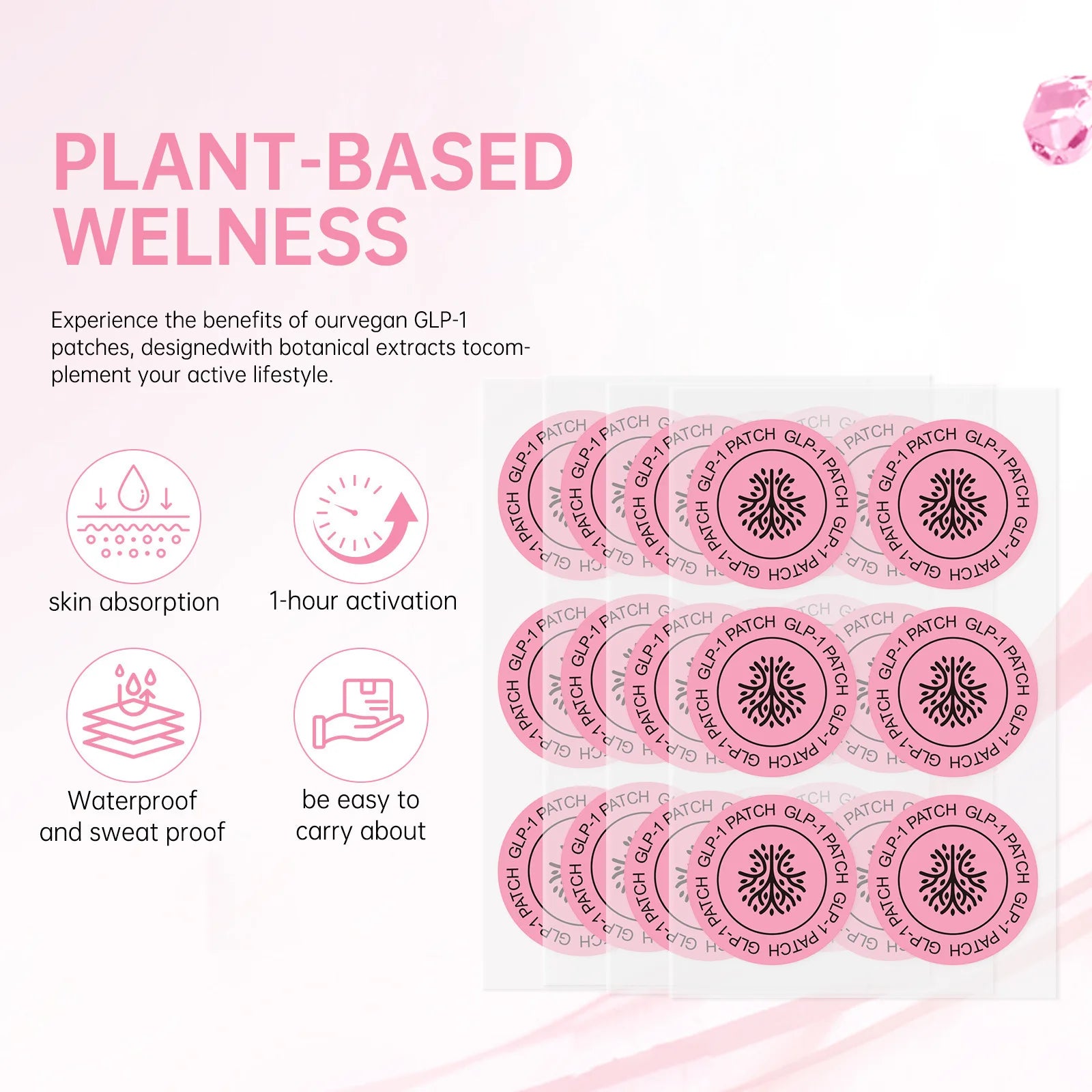 GLP-1 BODY PATCHES Original 30 pcs | Made from pure plants for appetite control | metabolism support | maintain energy