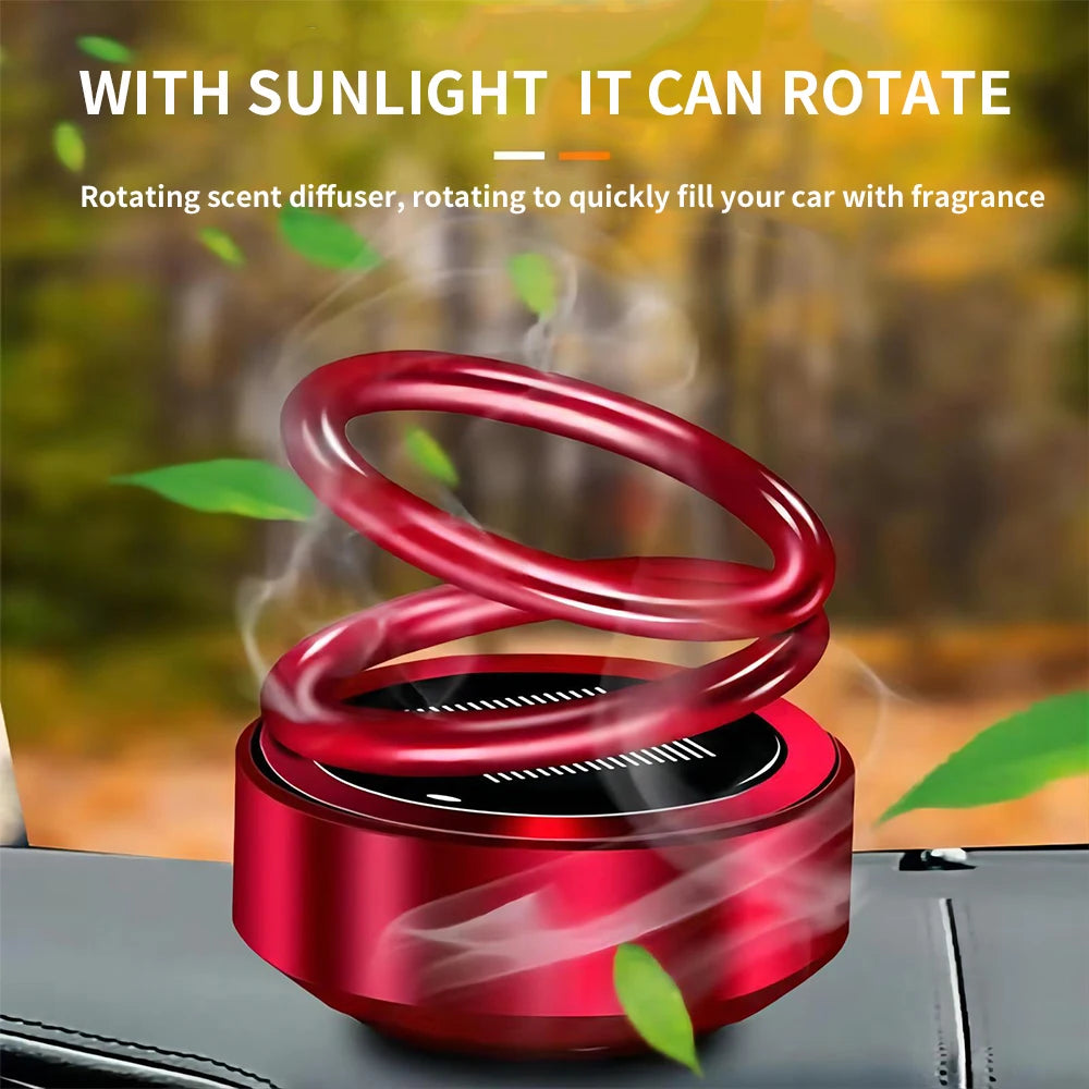 Solar Car Air Freshener 360℃ Rotation Perfume Fragrance Portable Kinetic Molecular Heater Car Interior Decor Accessories