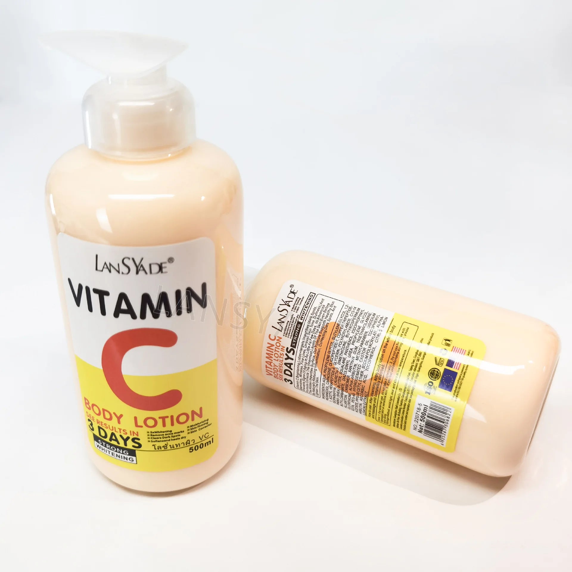 500ml AHA VC Skin Relief Intense Body Cream Hydroxy Acids Vitamin C&E Moisturizing Lightening Lotion Skin Care Remove Acne Marks