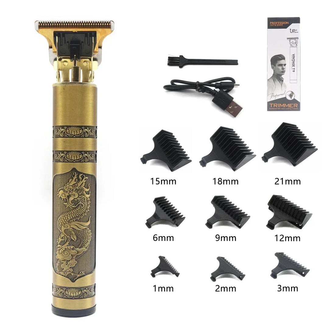 Professional T9 Hair Trimmer Machine Metal Body Beard Trimmer for Men Stainless Steel Blade Hair Clipper Beard Trimmer Halalzen