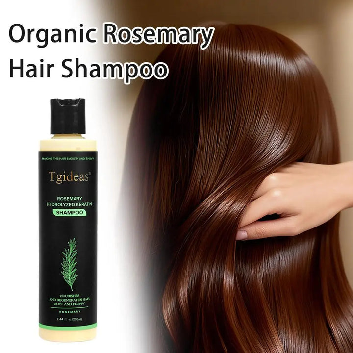 220ml Tgideas Natural Rosemary Hair Shampoo Organic Keratin Shampoo Silicone-Free Reduces Hair Loss Nourishes Scalp for Thicker