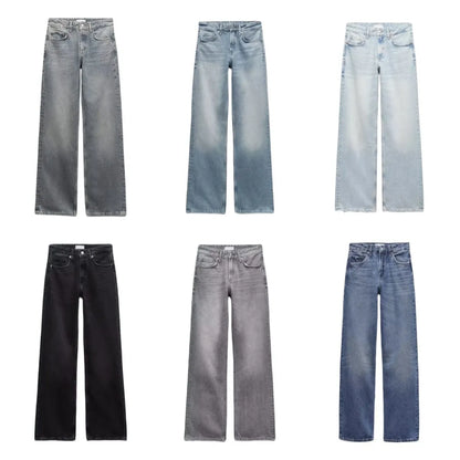 Z1975 straight height waist long jeans 2025 traf Autumn/Winter New Wash Product y2k Classic  Jeans for women