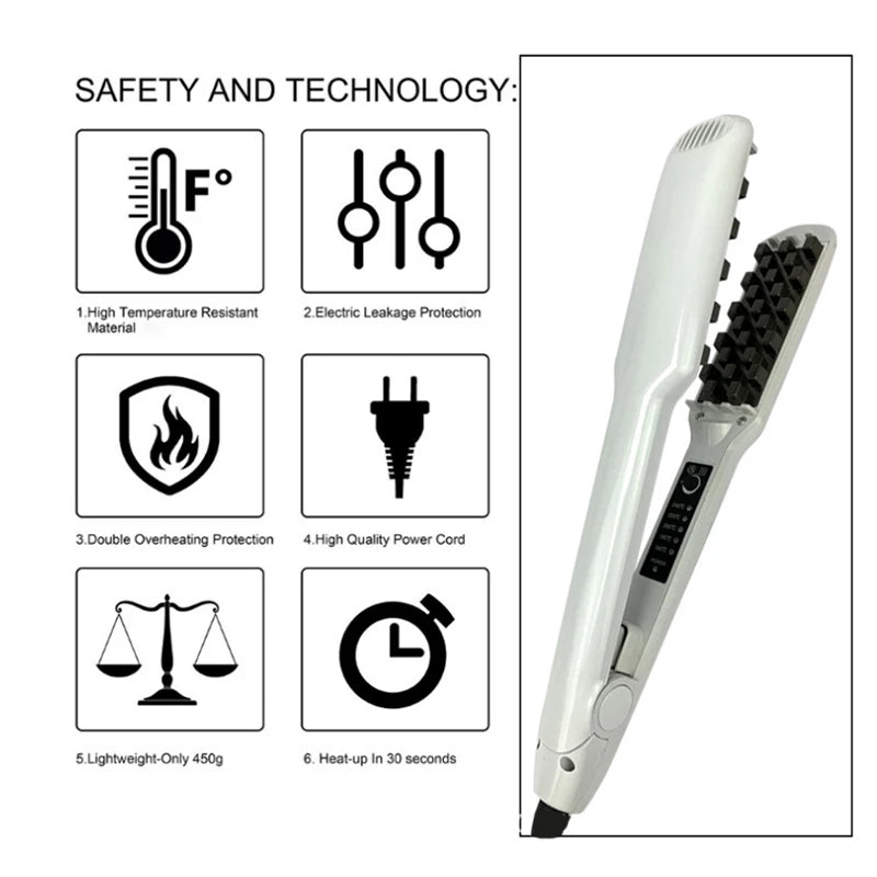 3D Grid Hair Crimper Professional Fluffy Iron Increase Volume Ceramic Hair Tool Hair Waver Styling Crimping Perm Pliers