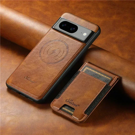 Luxury Magsafe Magnetic Wallet Leather Phone Case For Google Pixel 10 9 Pro XL Pixel 8 7 6 Pro 6A 7A 8APocket Card Holder Cover
