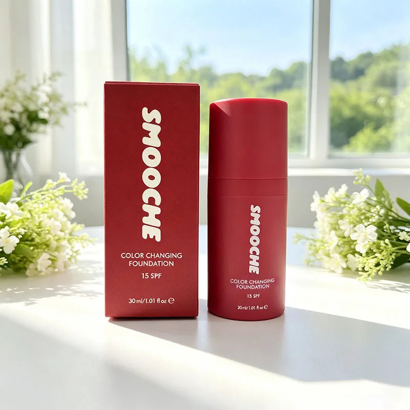 Smooche Color Changing Foundation Containing Skin Loving Ingredients Glycerin VitaminE Natural Herbal Liquid Foundation Makeup