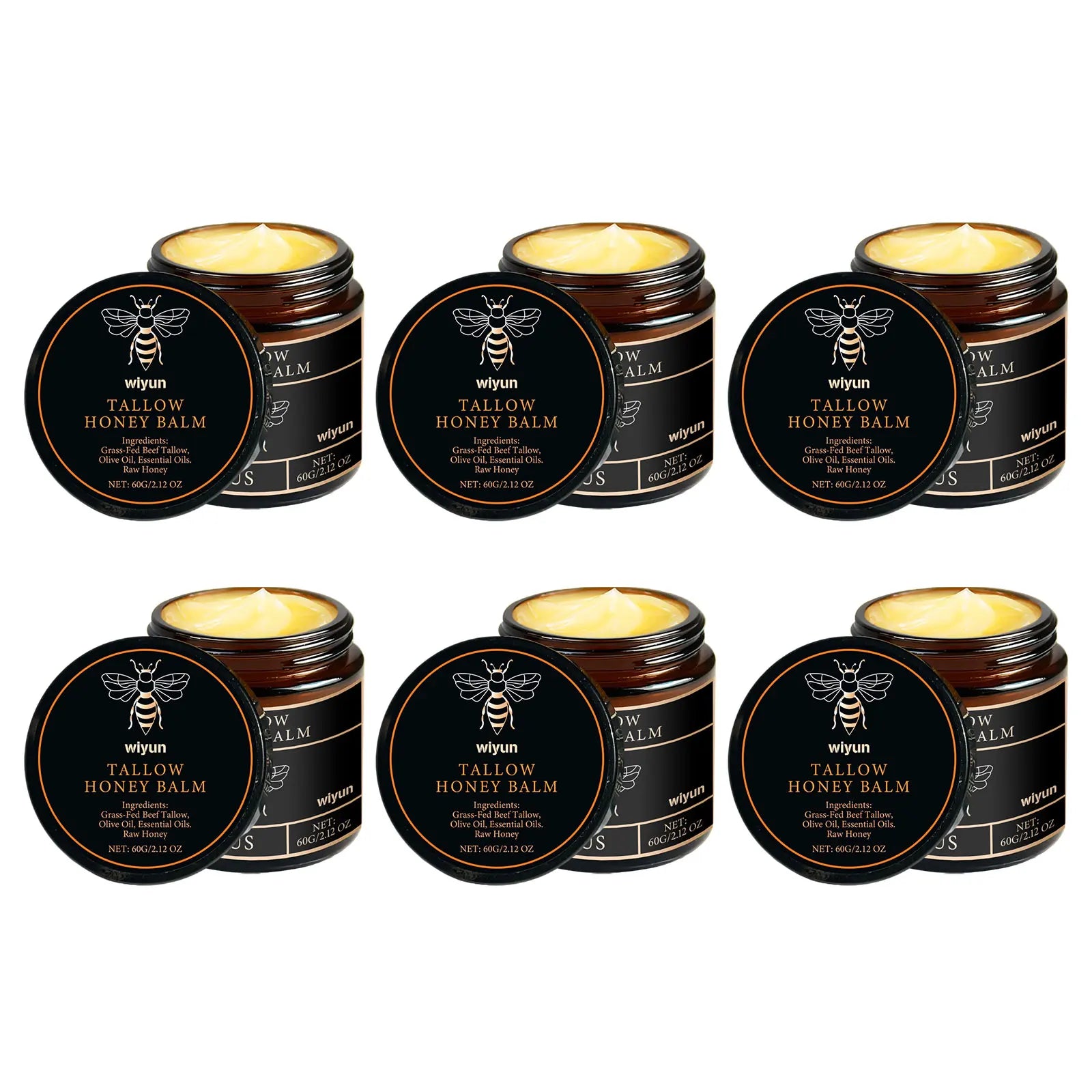 Organic Grass Fed Beef Tallow Balm Raw Honey Moisturizing Soft Improve Elasticity Long-Lasting Smooth Hydrating Cream Skin Care