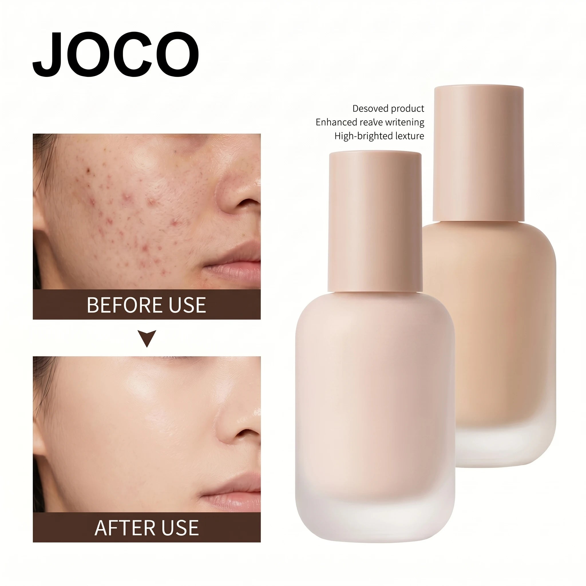 Joco Hydrating Foundation Smooth Long Lasting Waterproof Sweatproof Create Sheer Cream Skin