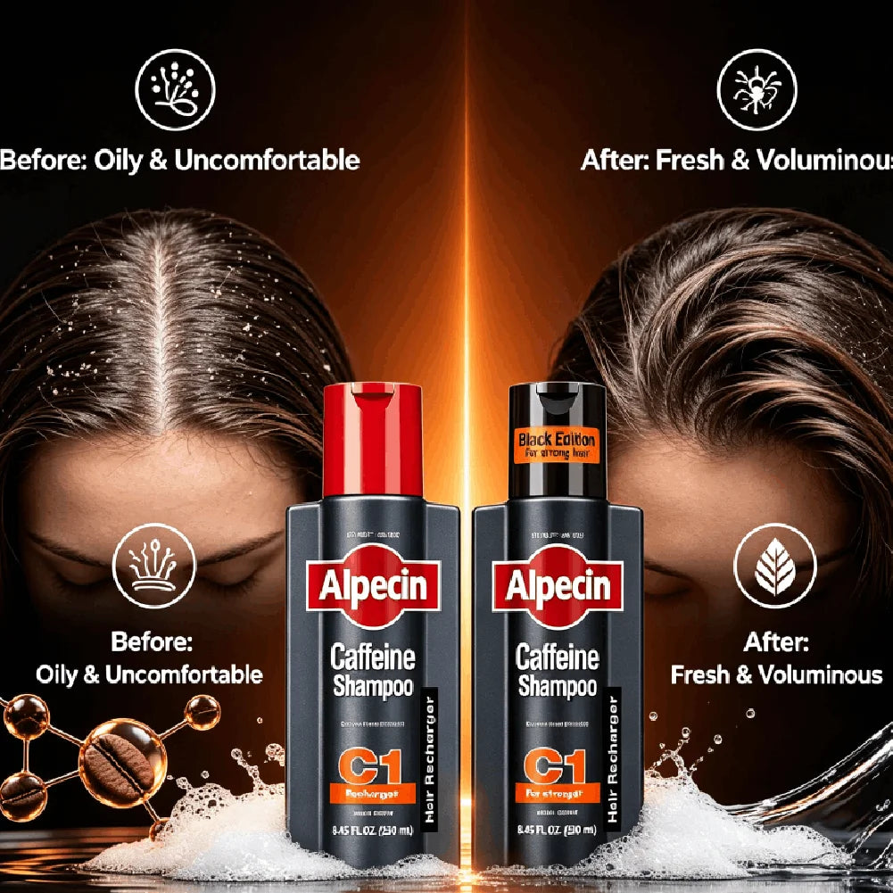 Germany Alpecin C1 Caffeine Shampoo Anti Hair Loss Oil Control Dandruff Removal Deeply Cleanses Hair Follicles Repair Hair