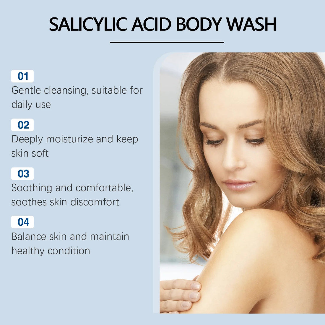 Salicylic Acid Body Wash Deep Cleaning Acne Brightening Exfoliator Nourish Shrink Pores Bath Shower Gel Repair Chicken Skin Care Halalzen