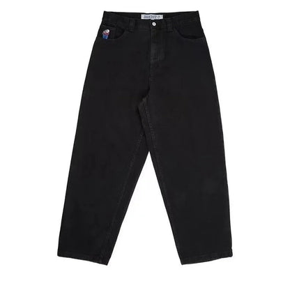 Polar big boy jeans black skateboarding denim pants y2k casual streetwear loose mens baggy jeans harajuku men clothing
