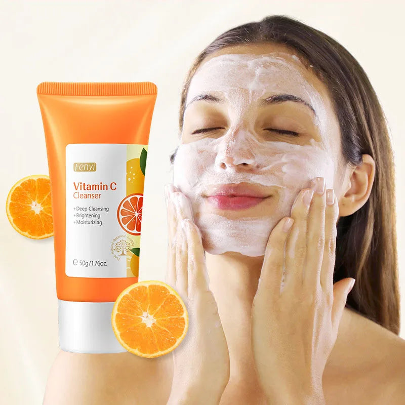 Vitamin C Sakura Facial Cleanser Face Wash Foam Face Wash Foam Face Cleanser Moisturizing Whitening Anti-aging Facial Skin Care Halalzen