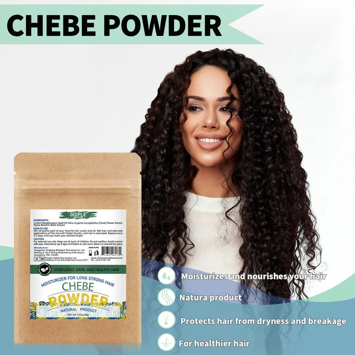 Natural Chebe Powder Moisturizing Strong Nourishing Scalp Anti Hair Loss Repair Hair Break Split End Hair-Care Product for Women