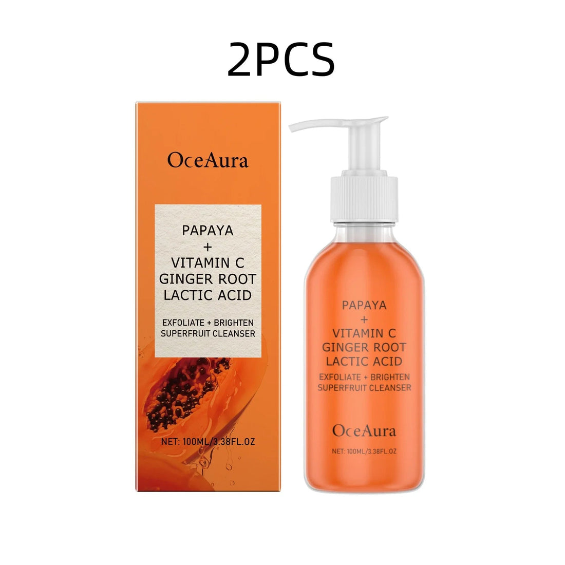 OceAura Papaya Face Wash for Cleansing Face Brightening Glowing Skin Barrier Repair Pore Minimizer Vitamin C Face Cleanser 100ml Halalzen