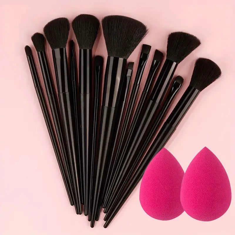 13Pcs Soft Fluffy Makeup Brushes Set for Cosmetics Foundation Blush Powder Eyeshadow Kabuki Blending with Makeup Sponge Egg