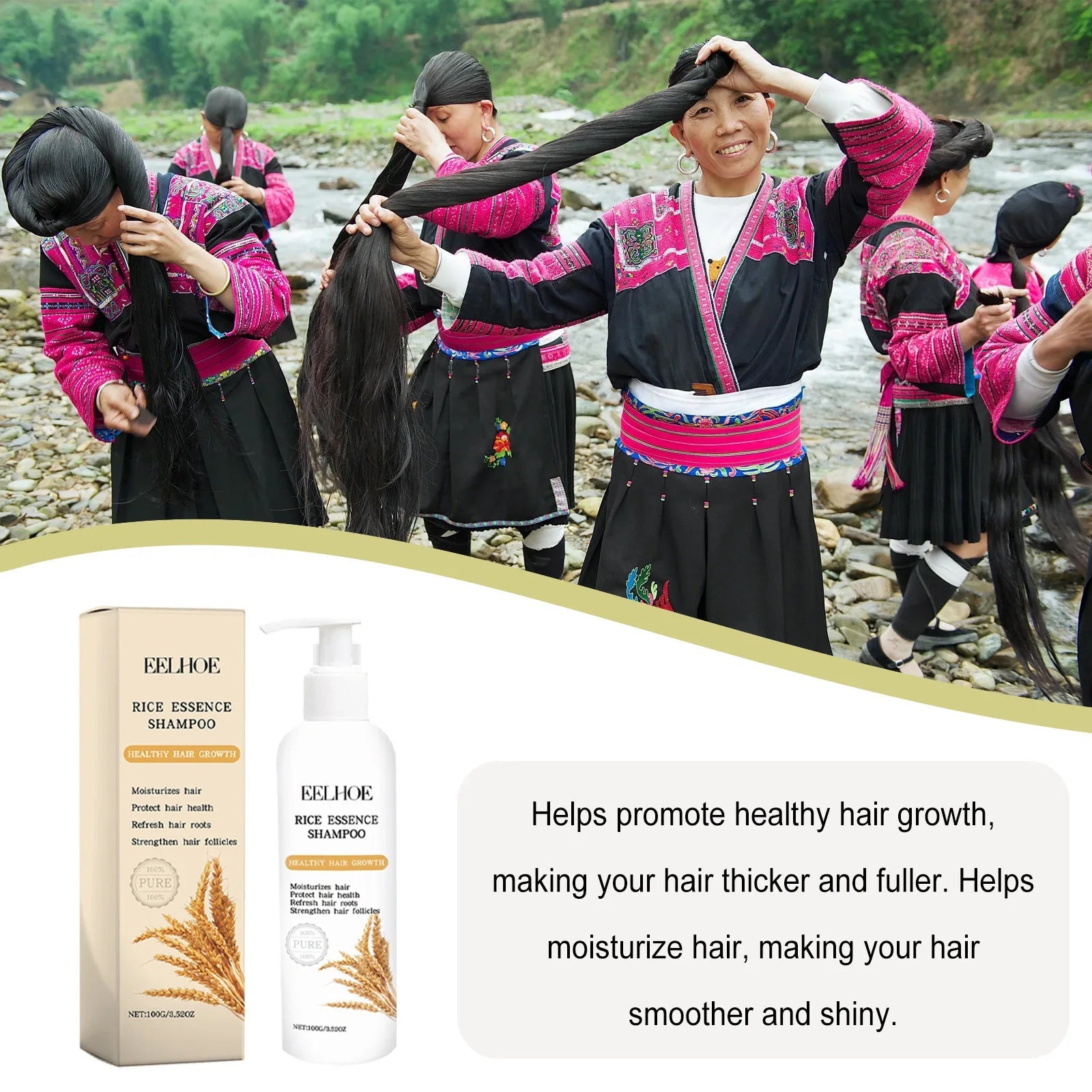 Rice Shampoo and Conditioner for Hair Growth Moisturizing Scalp Deep Cleansing to Strengthen Hair Oil of Rosemary Shampoo 100g Halalzen