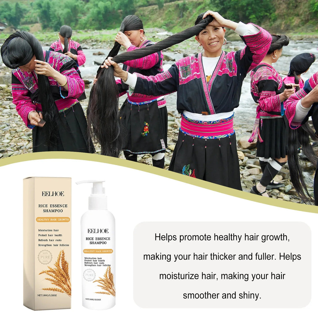 Rice Shampoo and Conditioner for Hair Growth Moisturizing Scalp Deep Cleansing to Strengthen Hair Oil of Rosemary Shampoo 100g Halalzen