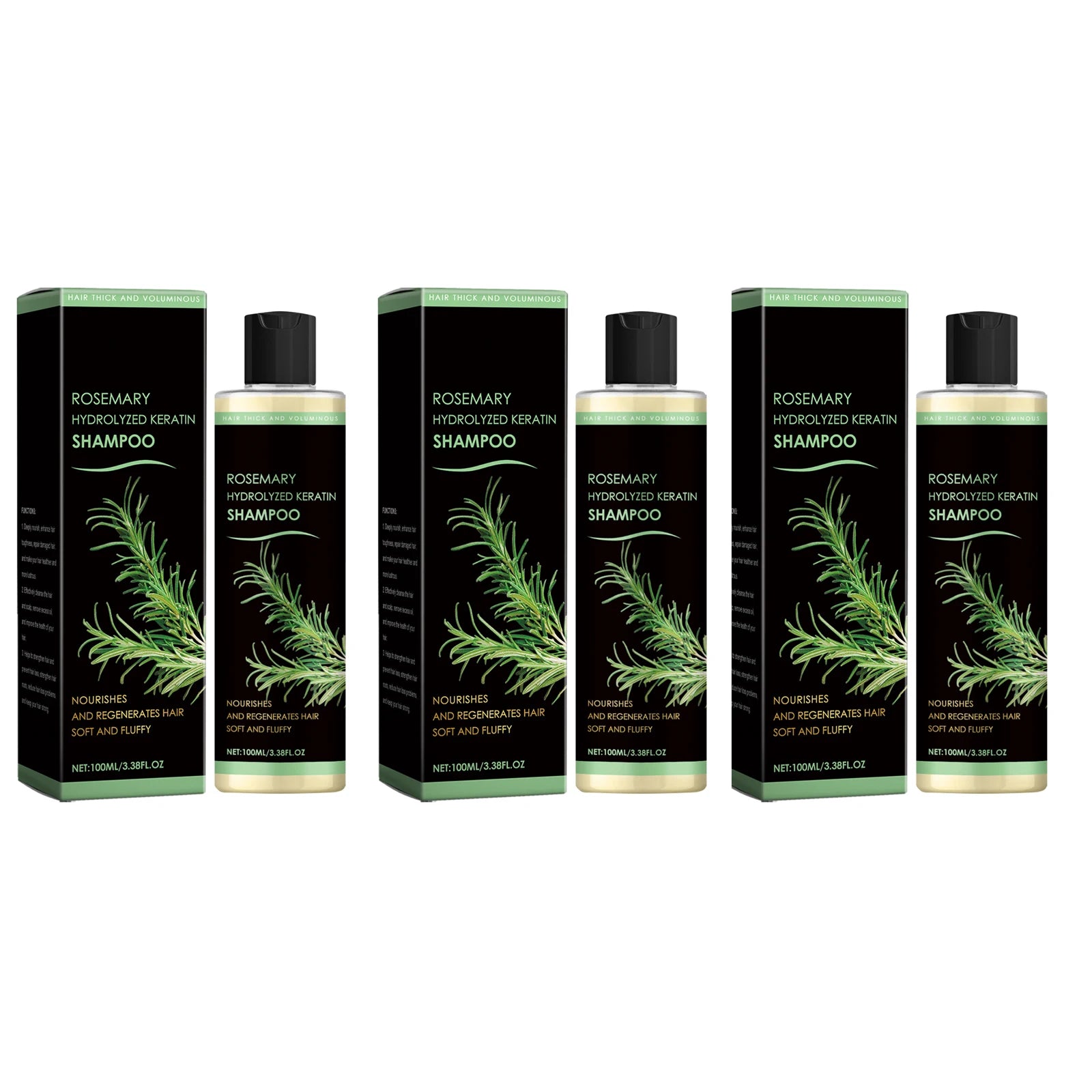 Rosemary Oil Shampoo Hair Growth Prevent Hair Loss Volumizing Hydrolyzed Keratin Nourishing Moisturizing Deep Clean Scalp Care