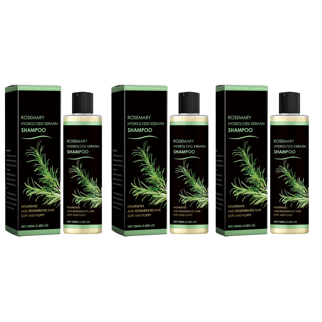 Rosemary Oil Shampoo Hair Growth Prevent Hair Loss Volumizing Hydrolyzed Keratin Nourishing Moisturizing Deep Clean Scalp Care